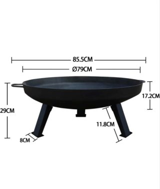 Brasero Köhko 80cm Metal Negro barbacoa