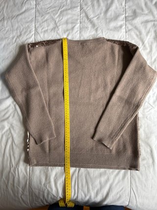 Jersey Algo Bonito lentejuelas beige y dorado
