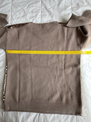 Jersey Algo Bonito lentejuelas beige y dorado