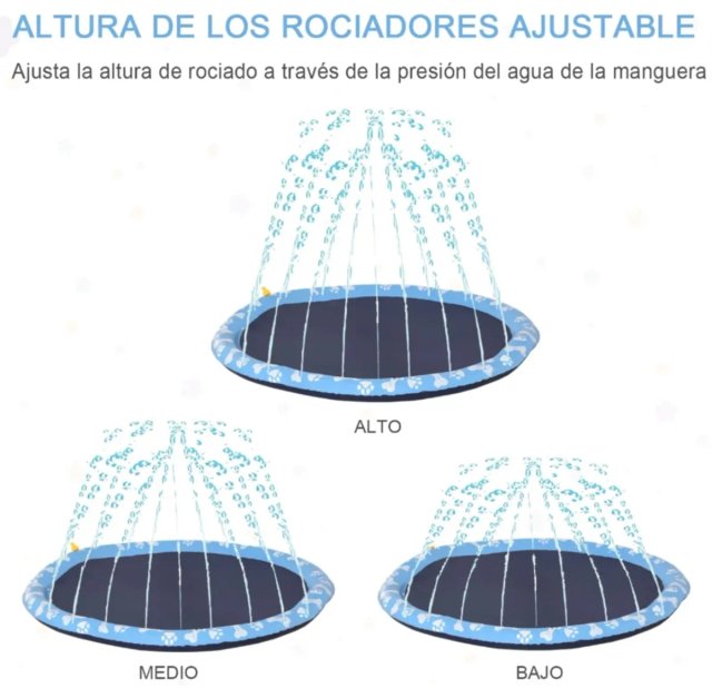 Piscina para perros con aspersor