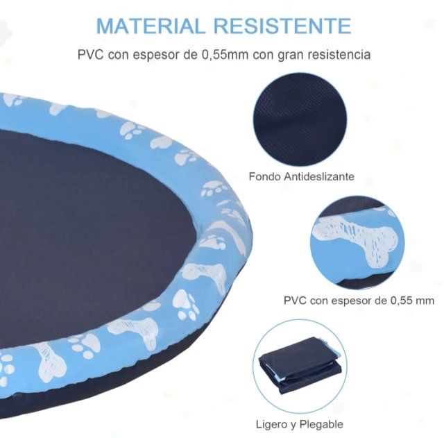 Piscina para perros con aspersor