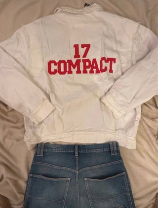Giacca COMPACT bianca denim Destroyed L