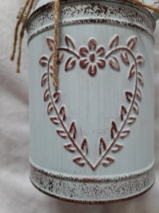 Florero Vintage Metal Flores Secas Lavanda