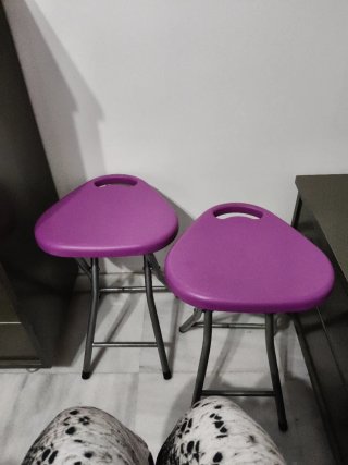 Banqueta Plegable Morada