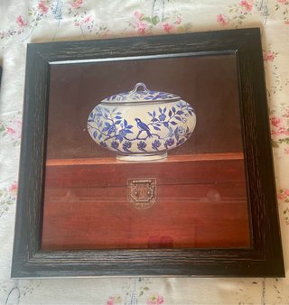Set 3 quadri decorativi blu e marroni