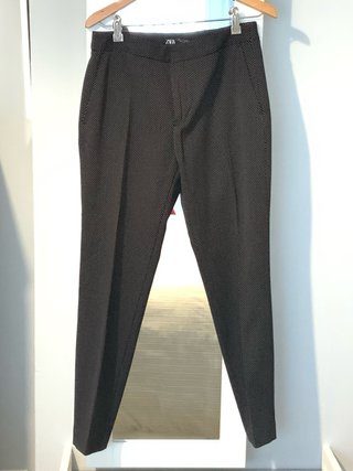 Pantalones Zara Negro/Blanco Estampado