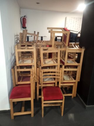 Lote Sillas y Mesas Restaurante Madera