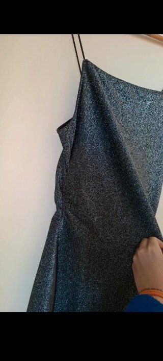 Vestido H&M Brillantina Plateado