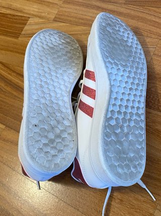 Adidas Sneakers Bianche Glitter Rosse Tg 39.5