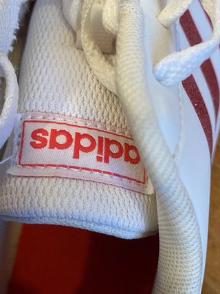 Adidas Sneakers Bianche Glitter Rosse Tg 39.5