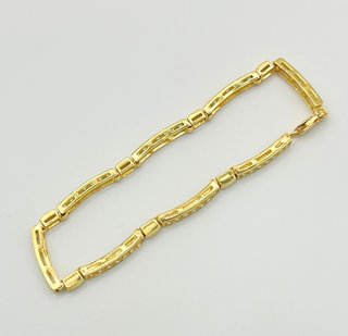 Pulsera Oro 18k Eslabones Circonitas 10.04 gr