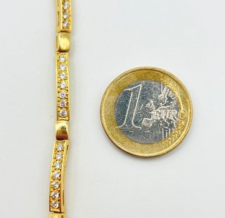 Pulsera Oro 18k Eslabones Circonitas 10.04 gr