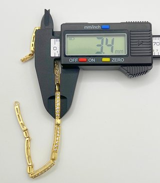 Pulsera Oro 18k Eslabones Circonitas 10.04 gr