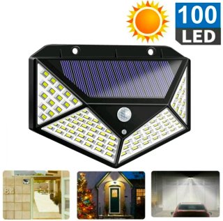 4 Faretti da Esterno ad Energia Solare con 100 LED