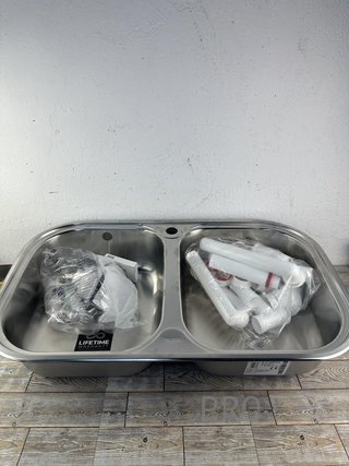 Lavando Incassato Teka Stylo 2C, 2 Vasche, per Mobile da 80cm, Vasche in Acciaio Inox, Installazione Semplice, Design Moderno, Colore Acciaio Inox