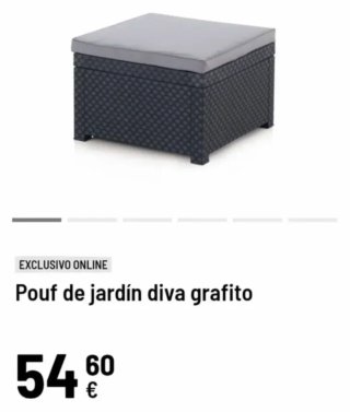 Puff Diva SHAF grafito con cojín 56x56x39 cm