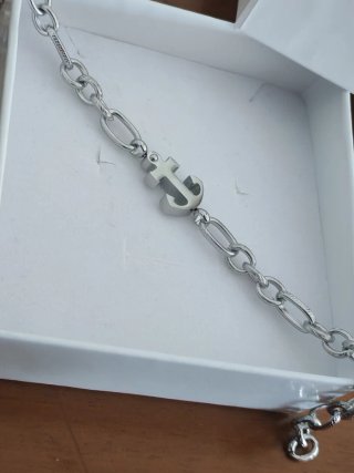 Bracciale uomo acciaio con ancora
