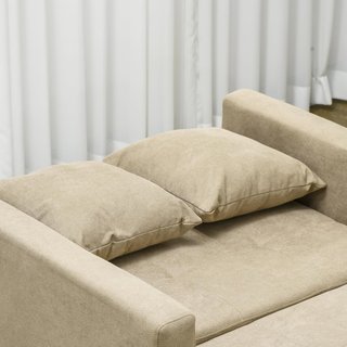 Sofá Cama Individual Con 2 Cojines Y Espacio De Almacenamiento, Sofá Cama Individual Para Sala De Estar En Tejido Efecto Terciopelo Y Metal, 100X98X88 Cm, Marrón Claro