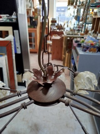 Lámpara de techo forja y cristal
