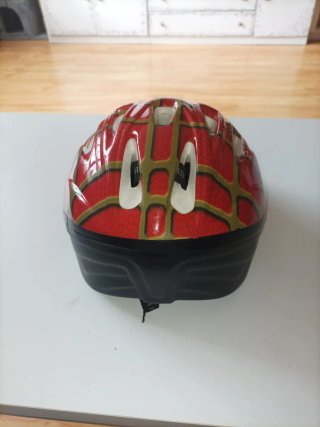 Casco Bici Niño Rojo y Dorado