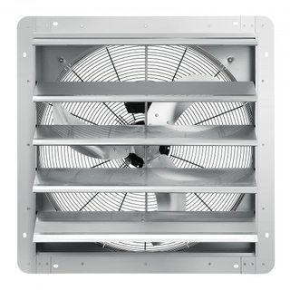 Ventilador de Escape con Persiana, 610 mm de Alta Velocidad 1400RPM 2892 CFM, Ventilador de Ático Montado en Pared de Aluminio con Motor de CA, Ventilación y Enfriamiento para Invernaderos, Garaje...