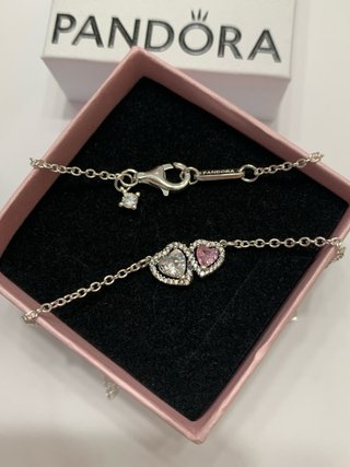 Collar Pandora Corazones Brillantes