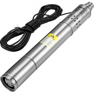 Bomba Sumergible de Pozo Profundo, 550W 230V/50Hz, 35L/min 108 m de Altura Resistente a Arena <5%, 20 m de Cable Eléctrico, Bombas de Agua de Acero Inoxidable de 7.6 cm para Uso Industrial, Irriga...
