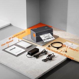 Stampante termica per etichette, 300 DPI per pacchi di spedizione 4x6, Bluetooth e riconoscimento automatico delle etichette, compatibile con Windows/macOS/Linux/Chromebook/Android/iOS, compatibile con...