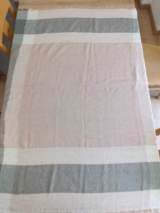 Pañuelo/bufanda cuadros rosa y gris