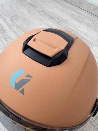 Casco Moto Unik talla M naranja pastel Mate