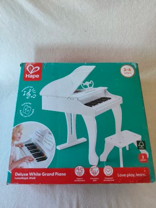 Piano a coda infantile Hape Deluxe bianco