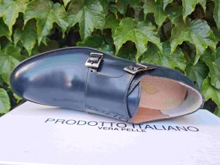 Scarpe uomo eleganti blu italia pelle