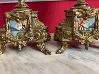 Elegante Coppia vasi decorati oro e rosso