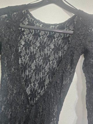 Vestito lungo in pizzo nero Zara taglia S