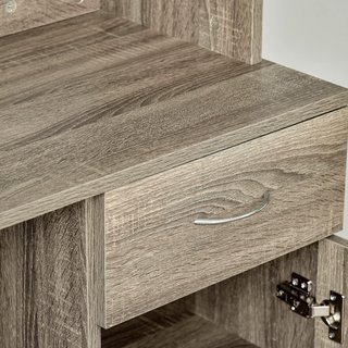 Credenza Moderna per Cucina o Soggiorno, Mobile Buffet con Armadietti e Cassetti in Legno, Grigio, 71X41X178Cm