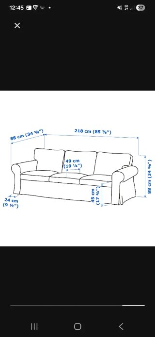 Sofá EKTORP IKEA Gris Tela