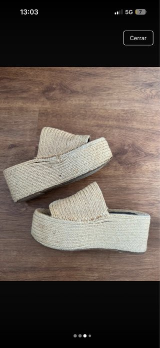 Sandalias plataforma yute beige