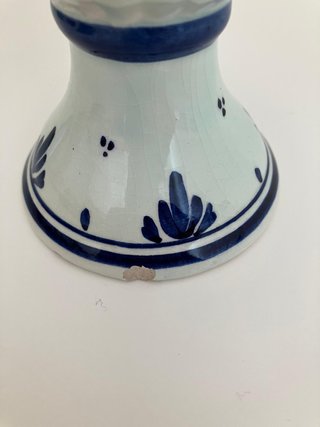 Jarrón Delft Azul y Blanco Cerámica