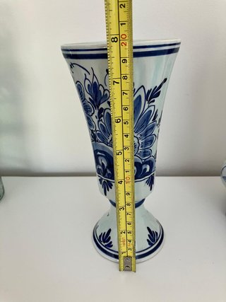 Jarrón Delft Azul y Blanco Cerámica