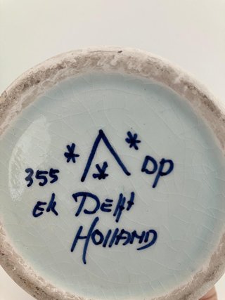 Jarrón Delft Azul y Blanco Cerámica