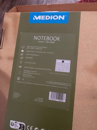 Ordenador Portátil Medion Gris y Negro