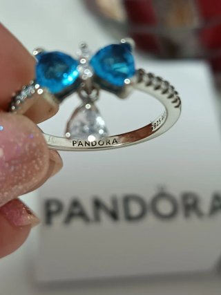 Anillo Pandora Corazón Azul T.56