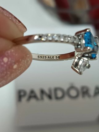 Anillo Pandora Corazón Azul T.56