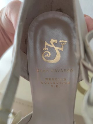 Zapatos Novia Sara Navarro Tacon perlado