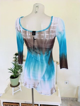 Vestido túnica Legatte malla asimétrica