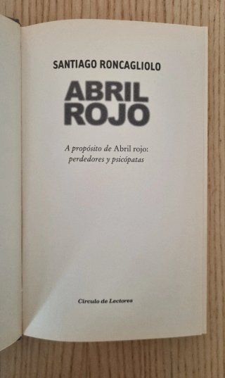 Libro: Abril rojo - Santiago Roncagliolo