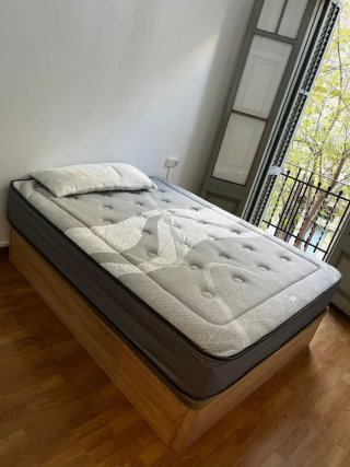 Canapé a ribalta in legno con 4 angoli arrotondati in legno massello da 3 cm con coperchio rinforzato