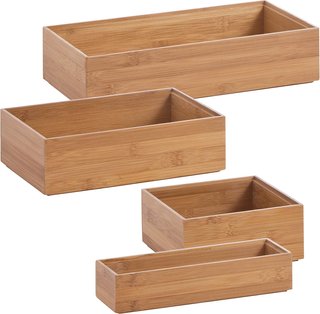 Scatola in legno di bambù robusta e impilabile