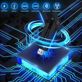 Adaptador WiFi USB 3.0 doble banda alta ganancia