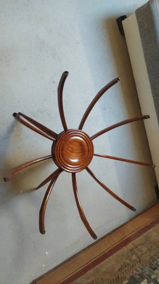 Tavolino Spider Anni '50 Vetro Legno